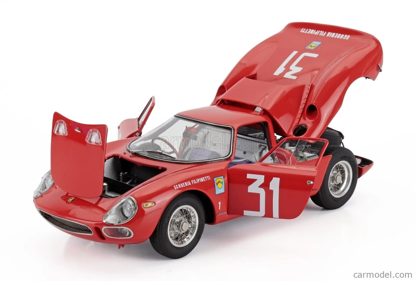 Cmc Ferrari 250lm Ch.n5899 Team Scuderia Filipinetti N 31 Winner Monza 1964 Nino Vaccarella 1:18 Červená