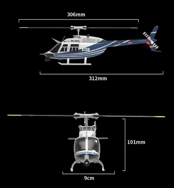 RC vrtulník Jet Ranger C138, modrá