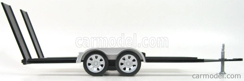 Motor-max Accessories Carrello Trasporto Auto 2-assi - Car Transporter Trailer 1:18 Černá Stříbrná