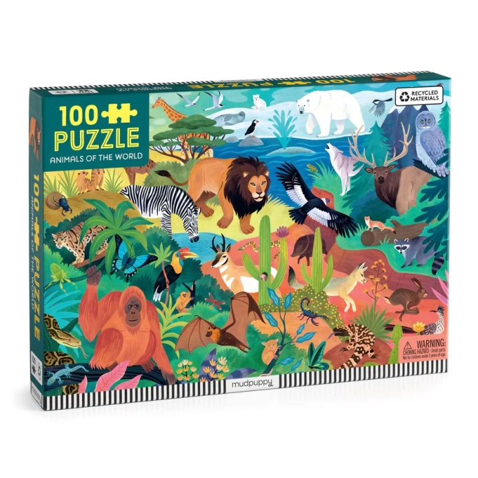 Mudpuppy Zvířata světa Puzzle 100 dílků