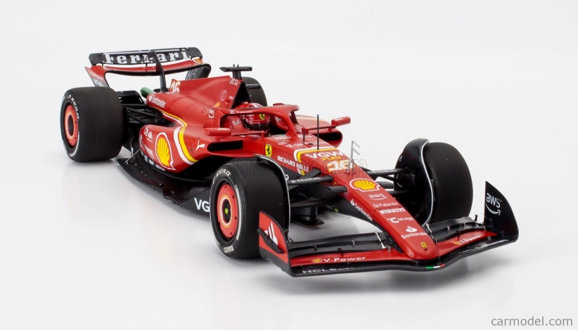 Bbr-models Ferrari F1 Sf-24 Team Scuderia Ferrari N 16 2nd Australian Gp 2024 Charles Leclerc - Polifoam Packaging 1:18 Červená Černá