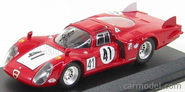 Najlepší model Alfa romeo 33.2 Lm N 41 24h Le Mans 1968 Baghetti - Vaccarella 1:43 Červená Biela