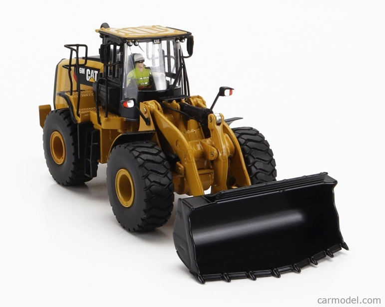 Dm-models Caterpillar Cat966m Ruspa Gommata - škrabací traktor - kolesový nakladač 1:50 žltá čierna