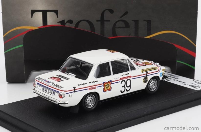 Trofeu BMW 2002 Ti (night Version) N 39 Rally Alpenfahrt 1973 Gerhard Stroppe - Walter Smolej 1:43 Bílá