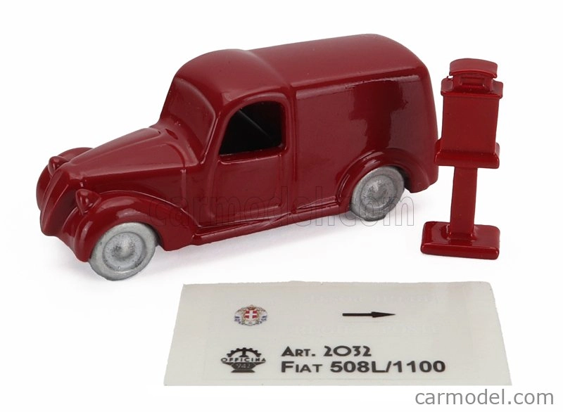 Officina-942 Fiat 508 C/1100 Van Furgone Viberti Regie Poste 1938 1:76 Red