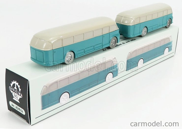 Officina-942 Fiat 666rn Bus Con Rimorchio Viberti Parigi 1946 1:76 Svetlo modrá sivá