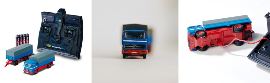 RC nákladné vozidlo MB 1620 s plachtou a prívesom 1:87 RTR