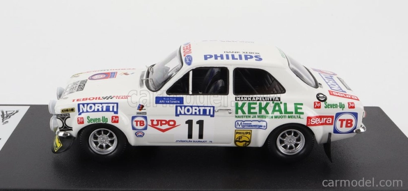 Trofeu Ford england Escort Mki (night Version) N 11 Rally 1000 Lakes 1975 A.vatanen - G.phillips 1:43 Bílá