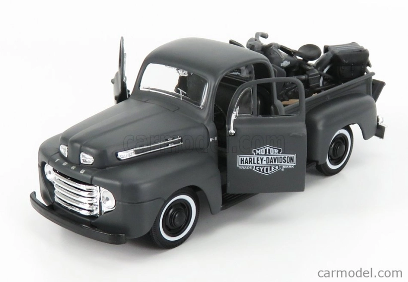 Maisto Ford USA F-1 Pick-up Custom USA Harley-Davidson 1948 + Motorcycle Harley Davidson Wla Flathead 1942 1:24 Matt Grey