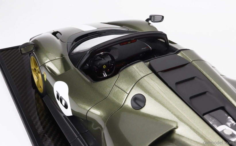 Bbr-models Ferrari Daytona Sp3 Serie Icona N 10 Open Roof 2022 - Con Vetrina - With Showcase 1:12 Verde Manzoni Lucido - Zelená Met Stříbrná