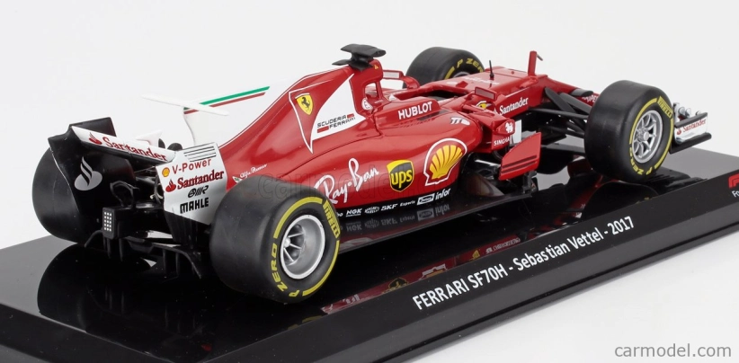 Edicola Ferrari F1  Sf70h N 5 Season 2017 Sebastian Vettel - Blister Box 1:24 Červená Bílá