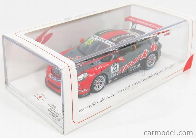 Spark-model Porsche 911 991 Gt3 N 23 Winner Porsche Carrera Cup Fuji 2017 P.hamprecht 1:43 Red Grey Black
