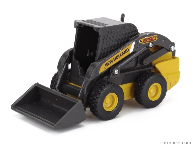 Newray Iveco fiat Daily Roll-off Pianale 2023 With Accessories + New Holland L228 Ruspa Gommata - Skid Steer Scraper Tractor 1:36 Žlutá Černá