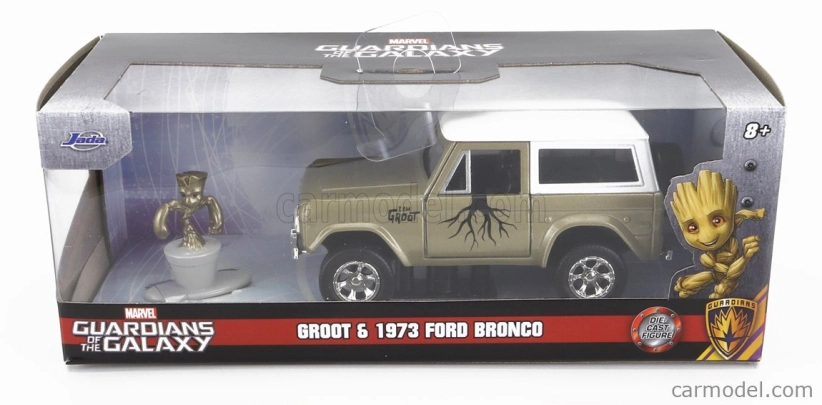 Jada Ford usa Bronco s figúrkou Groot Marvel Guardians Of The Galaxy 1973 1:32 Green White