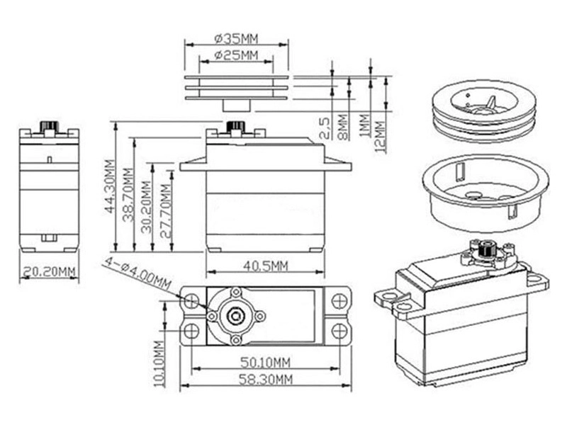 Krick servo plachta Windforce 1406MG digitálne