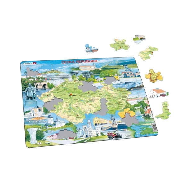 Larsen Vzdelávacie puzzle Česká republika Pamätihodnosti 78 dielikov