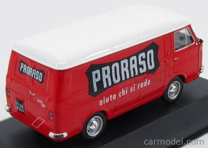 Edicola Fiat 238 Van 1973 - Proraso Aiuta Chi Si Rade 1:43 červená biela