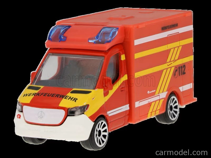 Majorette Mercedes benz Sprinter Van Feuerwehr 2018 1:64 Červená Žlutá Bílá