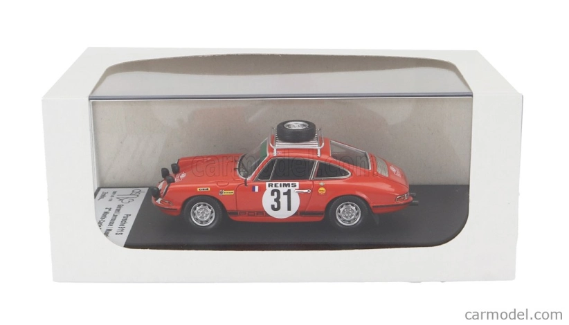 Trofeu Porsche 911s Coupe (night Version) N 31 2nd Rally Montecarlo 1969 Gerard Larrousse - Maurice Gelin 1:43 Orange
