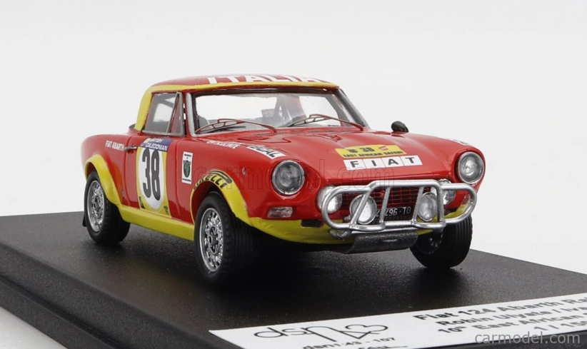 Trofeu Fiat 124 Abarth Rally (nočná verzia) N 38 Rally East African Safari 1974 R.ulyate - I.smith 1:43 Červeno-žltá