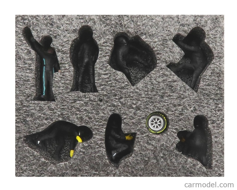 Americké diorámy Figúrky F1 Set 2 2022 - Dioráma Pit-stop Set 7 X Meccanici - Mechanics - With Decals 1:43 Black Green