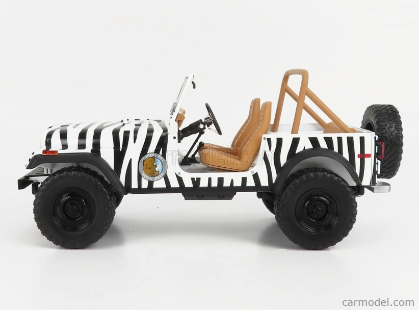 Greenlight Jeep Cj-7 Open 1976 - When Nature Calls - Ace Ventura - Movie 1995 1:18 Černá Bílá