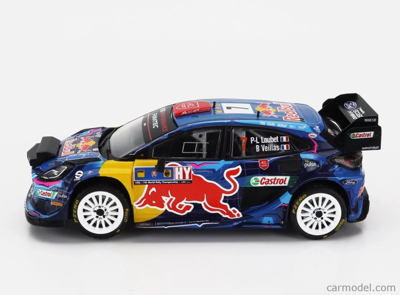 Ixo-models Ford england Puma Rally1 Red Bull Team M-sport Ford Wrt (nočná verzia) N 7 Rally Central European 2023 Pierre Louis Loubet - Benjamin Veillas 1:43 Blue Black