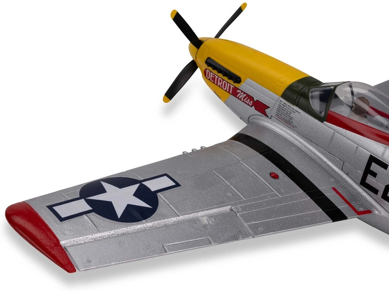 RC letadlo E-flite P-51D Mustang 0.49m Detroit Miss SAFE Select BNF Basic