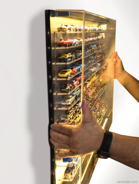 Atlantic Vetrina display box Espositore - Pre 120 Cars 1/64 Lungh.lenght Cm 89.0 X Largh.width Cm 8.0 X Alt.height Cm 61.0 (altezza Utile Tra I Ripiani Cm 4.5 Inner Height Among Shelves) 1:64 Plastic Display