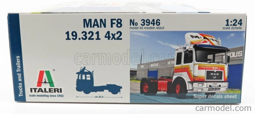 Italeri MAN 19.321 F8 Turbo Tractor Truck 2-assi 1975 1:24 /