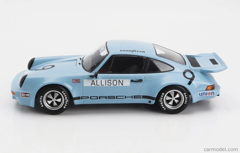 Werk83 Porsche 911 Carrera 3.0 Rsr N 9 Iroc Riverside 1974 Bobby Allison 1:18 Svetlo modrá