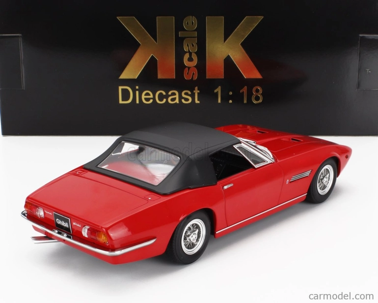Maserati Ghibli Spider Cabriolet Open 1970 v mierke Kk - Ráfiky - Cerchio A Raggio 1:18 Red