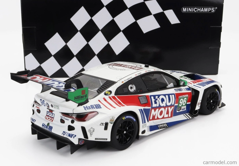 Minichamps BMW radu 4 M4 Gt3 Team Turner Motorsport N 96 Imsa 24h Daytona 2022 Robby Foley - Bill Auberlen - Jens Klingman - Michael Dinan 1:18 Biela