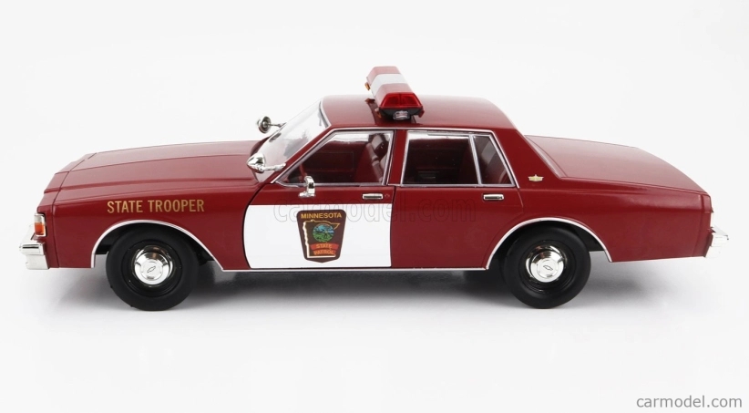 Greenlight Chevrolet Caprice Minnesota Police Department State Trooper 1987 - Fargo 1:18 červená biela