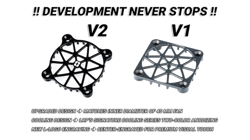 Hliníková ochranná mřížka V2 pro 40mm ventilátor včetně montážního materiálu