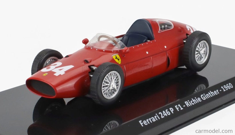 Edicola Ferrari F1 246p N 34 Sezóna 1960 Richie Ginther - Con Vetrina - S vitrínou 1:24 červená