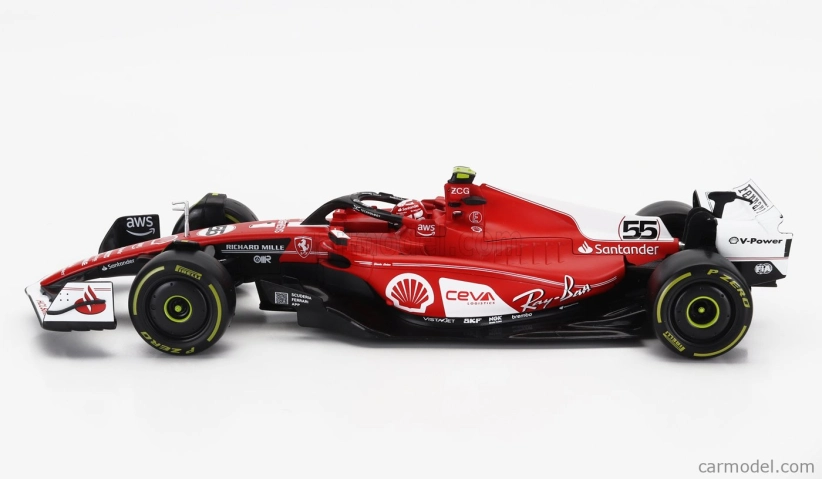 Bburago Ferrari F1  Sf-23 Team Scuderia Ferrari N 55 Las Vegas Usa Gp 2023 Carlos Sainz 1:18 Červená Bílá Černá