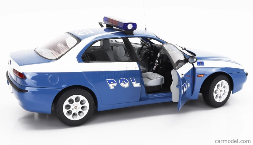 Mitica-diecast Alfa romeo 156 2.0 Twin Spark Polizia Stradale 1997 1:18 Modrá Bílá