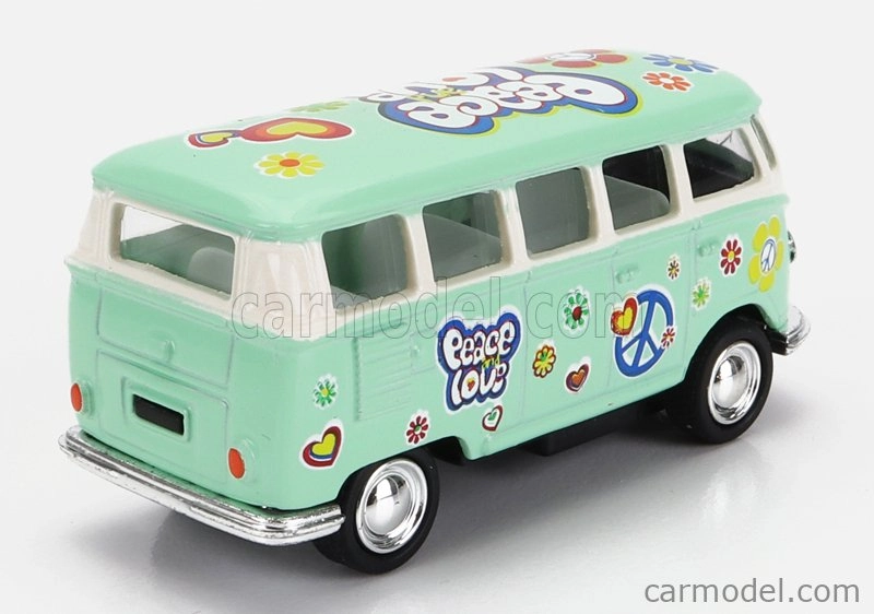Kinsmart Volkswagen T1 Samba Minibus Flower 1962 - bez krabice 1:64 Svetlozelená