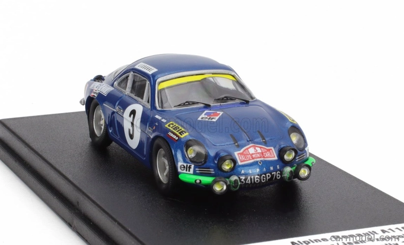 Trofeu Renault Alpine A110 N 3 Rally Montecarlo 1970 Jean Vinatier - Jean Francois Jacob 1:43 Blue