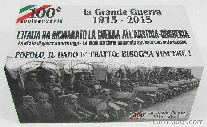 Rio-models Fiat 18bl Truck Telonato Esercito Italiano 1915 - 100th Anniversary La Grande Guerra 1:43 Vojenská Zelená