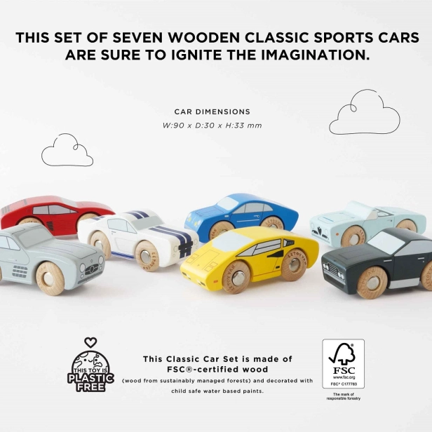 Le Toy Van Set dřevěných sportovních autíček