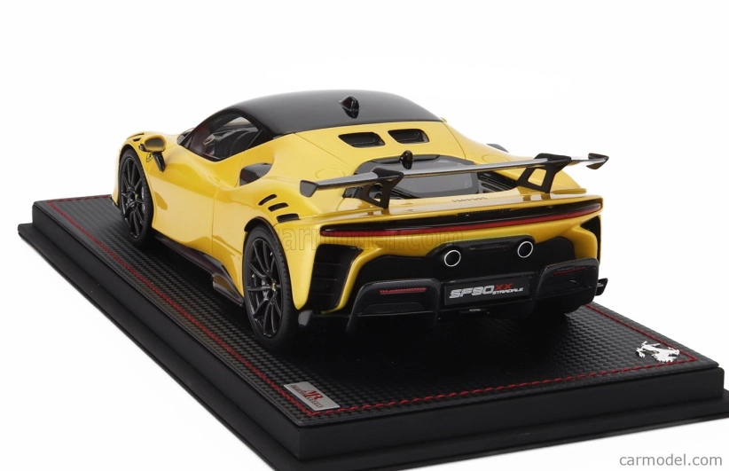 Mr-models Ferrari Sf90 Xx Stradale 2024 - Con Vetrina - With Showcase 1:18 Giallo Tristrato - Žlutá S Černou