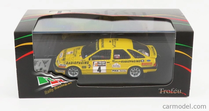 Trofeu Ford england Sierra Xr4 N 4 Rally Welsh 1987 M.lovell - R.freeman 1:43 Žltá