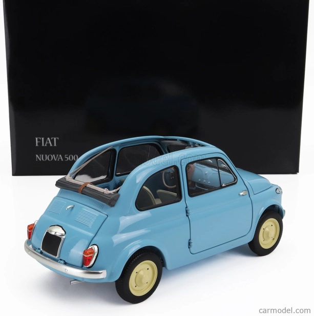 Kyosho Fiat 500 D Cabriolet Open 1960 1:18 Celeste Crociera - Světle Modrá