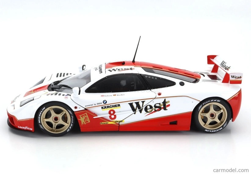 Solido Mclaren F-1 Gtr Bmw V12 Team West N 8 Bpr Gt Endurance 1995 John Nielsen - Thomas Bscher 1:18 Bílá Červená