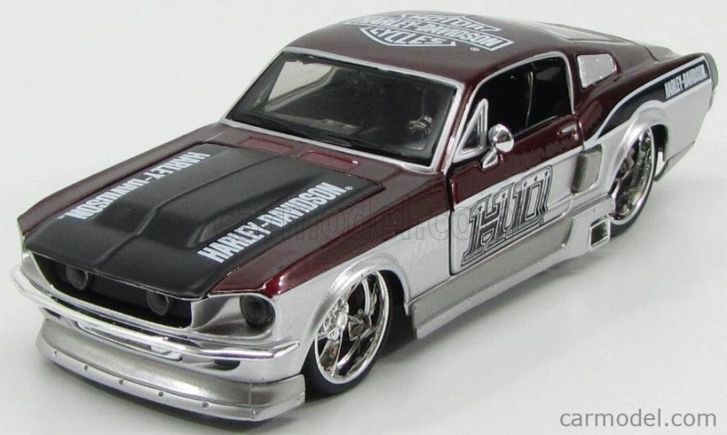Maisto Ford USA Mustang Gt Custom Harley-Davidson 1967 1:24 Bordeaux Met Silver