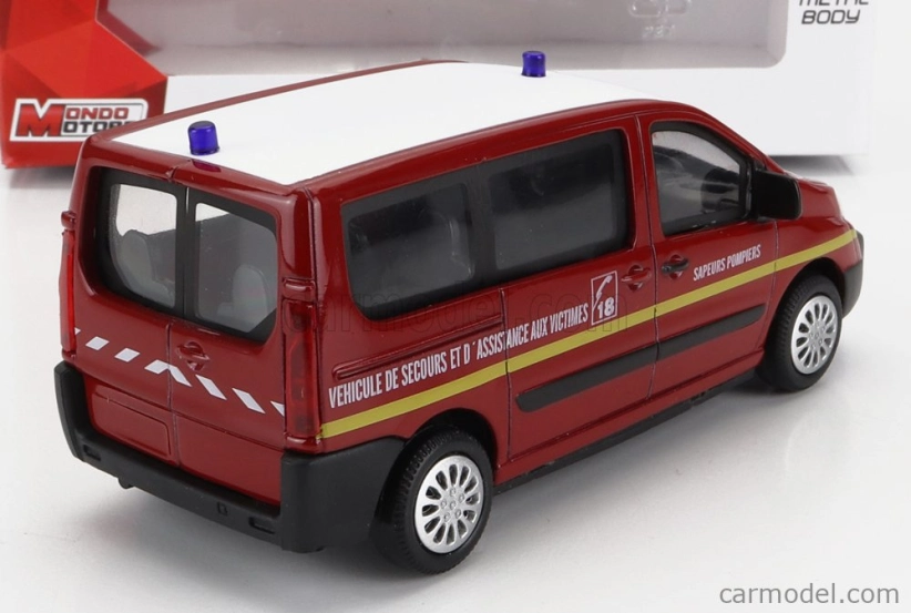 Mondomotors Peugeot Expert Minibus Sapeurs Pompiers 2007 1:43 Červená Bílá