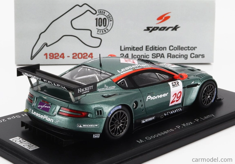 Spark-model Aston martin Dbr9 Prodrive Team Aston Martin N 29 24h Spa 2005 Peter Kox - Pedro Lamy - Marc Goossens - Darren Turner 1:43 Zelená