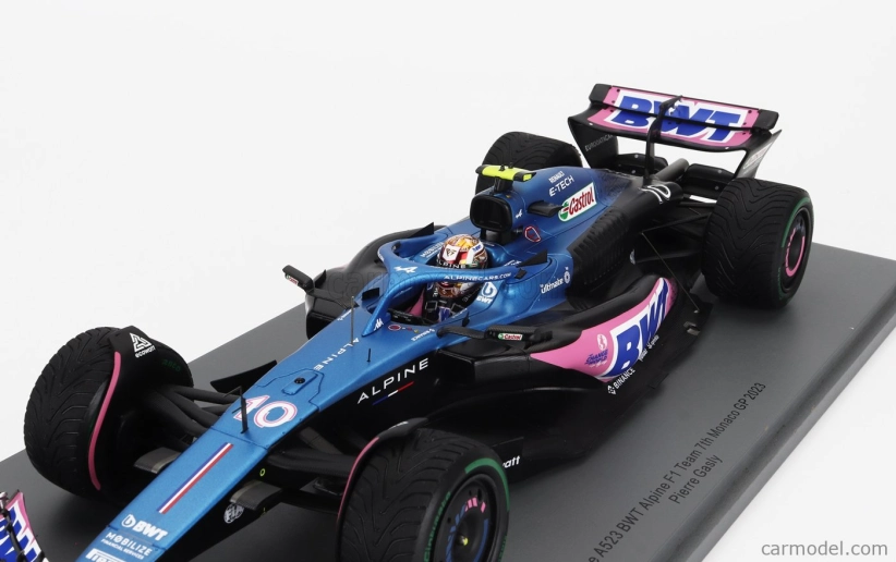 Spark-model Renault F1  A523 Team Bwt Alpine N 10 7th Monaco Gp 2023 Pierre Gasly 1:18 Modrá Růžová